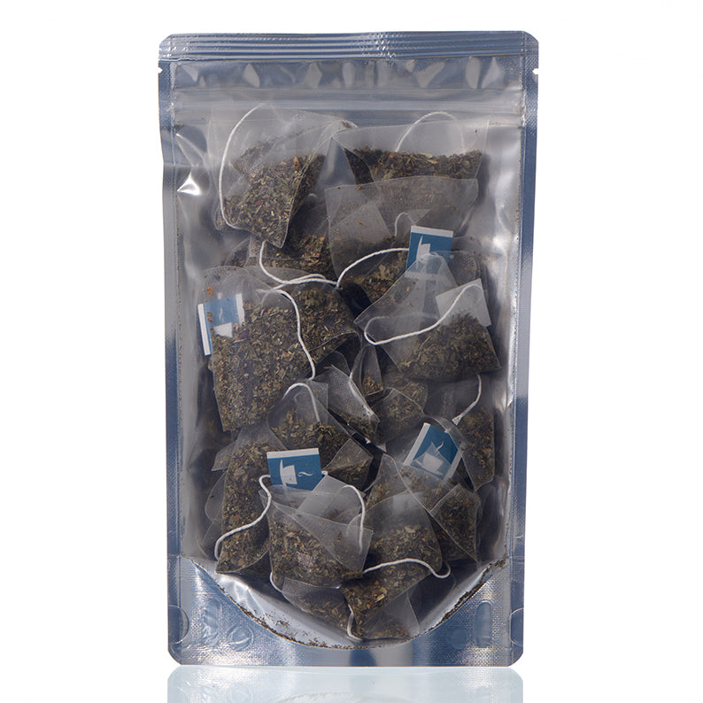 HEX Hero Peppermint Teabags in silver packaging