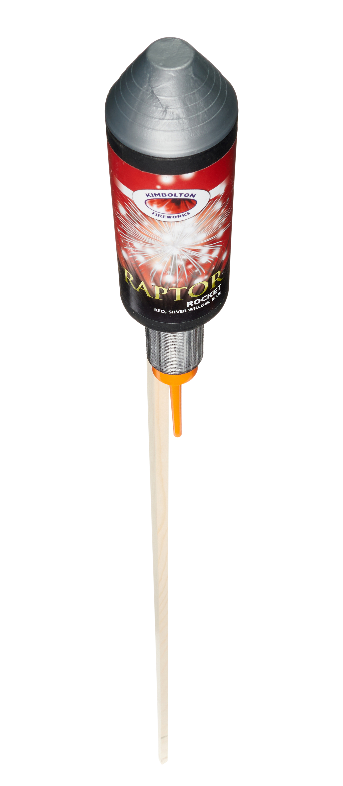 Raptor Display Quality Rocket by Kimbolton Fireworks Red Silver Willow and Blue
