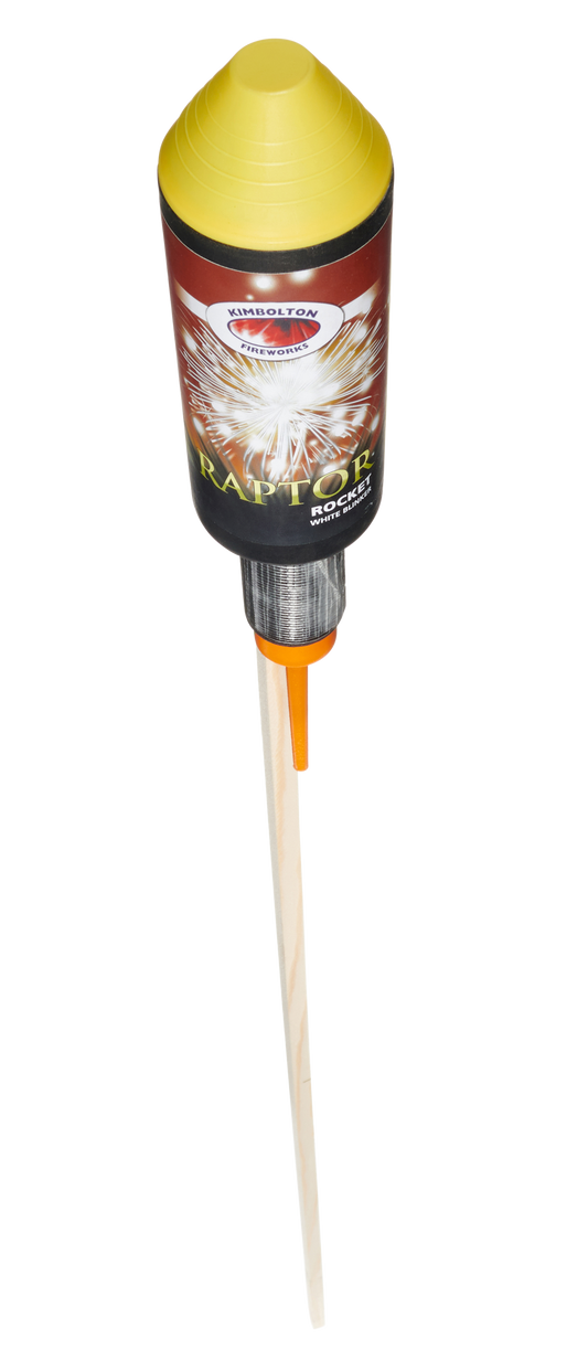 Raptor Display Quality Rocket by Kimbolton Fireworks White Blinker