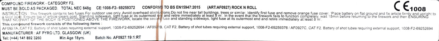Rock 'n' Roll by Absolute Fireworks Instructions