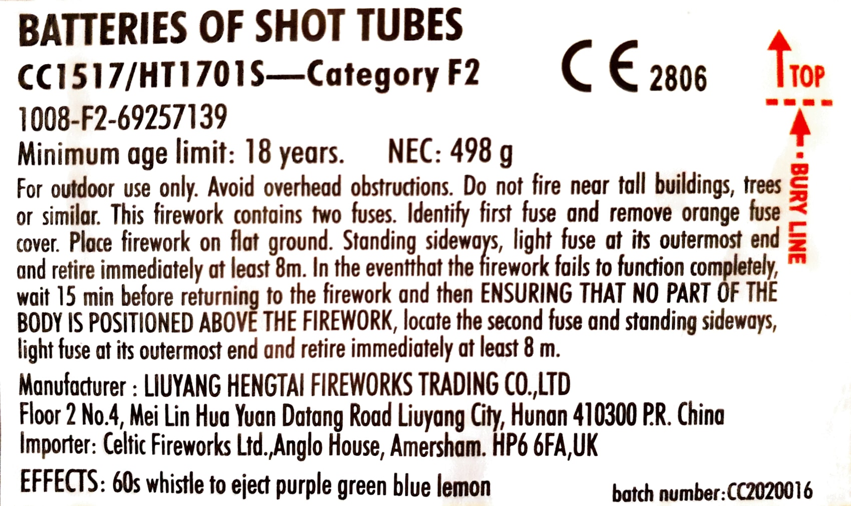 Whoooosh by Celtic Fireworks Instructions