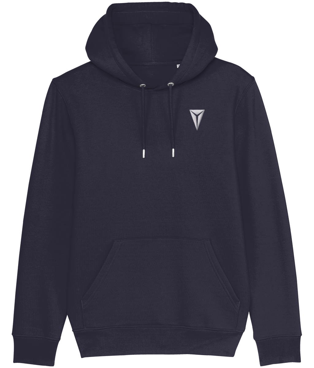 HEX Cruiser Premium Hoodie Embroidered with White Dragon Eye Logo French Navy